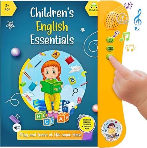 كيدال كتاب صوتي عن تعلم اللغة الانجليزية|كتاب الكتروني الكتروني سحري موسيقي تفاعلي|هدية للاطفال من سن 3 و4 و5 سنوات | ذكي وذكي، يتحدث، كتاب نشاط...