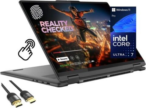 لينوفو لابتوب يوجا 7i 2 في 1، شاشة لمس 16 انش 2K، كور الترا 7 155U (حتى 4.80GHz)، 16GB DDR5، 1TB PCIe SSD، واي فاي 6E، كيبورد باضاءة خلفية، قارئ...