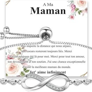 Cosie Lliy Infini Bracelet en Or Rose Coeur Dames Bracelet,Bracelet Femme avec Zircon Bracelet Fille Bijoux Bracelet Cadeau Femme