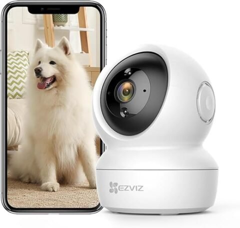 EZVIZ C6N Caméra Surveillance WiFi Intérieure 1080p, Caméra Bébé Pan/Tilt à 360°, WiFi 2.4Ghz, Vision Nocturne Intelligente avec Smart IR,...