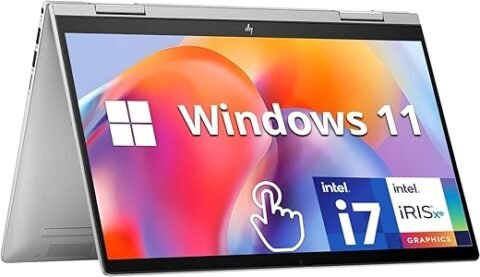 HP لابتوب انفي 2 في 1 2023 بشاشة لمس FHD 14 انش الجيل 13 كور i7-1355u 16GB 2TB SSD بطاقة رسومات ايرس Xe باضاءة خلفية مفتاح انجليزي ويندوز 11 فضي مع...