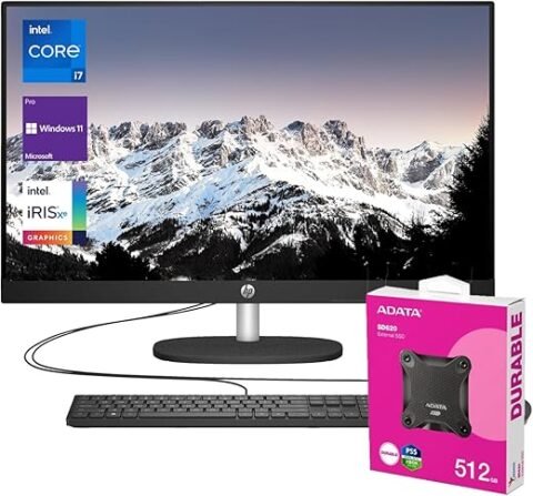 HP كمبيوتر مكتبي الكل في واحد 27 انش i7 الجيل 13 بشاشة FHD وذاكرة RAM 16GB وSSD 1TB وكاميرا بالاشعة تحت الحمراء وRJ-45 وواي فاي 6 وكيبورد وماوس...