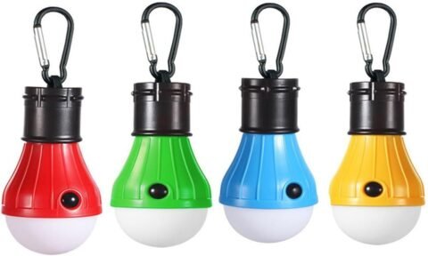 مصابيح LED محمولة صغيرة الحجم للتخييم من اي سي في في، مصنوعة من مادة ABS المتينة المقاومة للماء، 3 اوضاع اضاءة، تصميم خطاف تعليق، مثالية للتخييم...