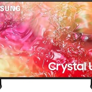 تلفزيون سامسونج ذكي، كريستال UHD، DU7000، 65 بوصة، 2024، بيور كولور، ترقية 4K، تلفزيون سامسونج بلس، كيو سيمفوني، اسود، UA65DU7000UXZN