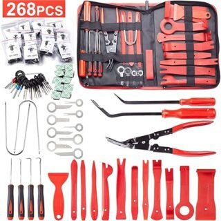 Uolor 268 Pièces Outils De DéMontage De Garnitures Trousse, pour Panneau Accessoires Porte Autoradio Tableau De Bord De Voiture, avec Broches De...