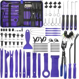 Uolor 342 Pièces Outils De DéMontage De Garnitures Trousse, Installation Garniture Intérieure Outils avec Rivet Clips Plastique pour Voiture Porte...