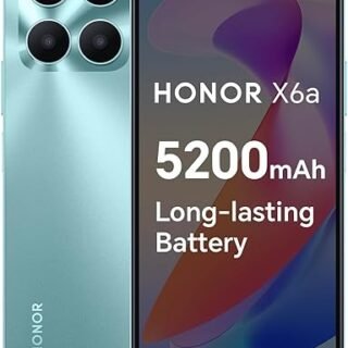 اونر موبايل X6a غير مقفل، شاشة عرض كاملة 6.5 بوصة 90 هرتز، 4GB+128GB، بطارية تدوم طويلا 5200mAh، كاميرا ثلاثية 50MP، اندرويد 13، ازرق سيان ليك