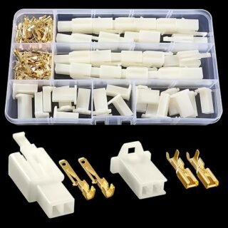 YIXISI 120 Pièces 2.8mm Automobile Connecteur Kit, 2 Broches de Fil Électrique Connecteur et Femelles Sertir Cosse Assortiment, pour Moto, Voiture,...