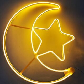 مصابيح رمضان كبيرة الحجم من سيمي، مصباح نجمة وقمر 60 سم، ديكورات رمضان، ديكور رمضان، فانوس رمضان، فانوس رمضان، سلسلة مصباح LED، اضواء الكريسماس...