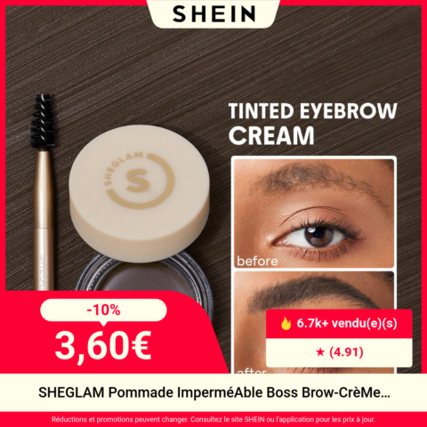SHEGLAM Pommade ImperméAble Boss Brow-CrèMe Pour Les Sourcils ImperméAble à L'Eau, Brun Foncé, Hautement PigmentéE, Longue DuréE, Modelante,...