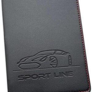 Sport Line Étui Carte Grise et Porte Papiers Voiture ✯ Fabrication Française ✯ Pochette avec Protection PVC Offerte - Permis, Assurance, Documents Auto - 4 Emplacements Cartes
