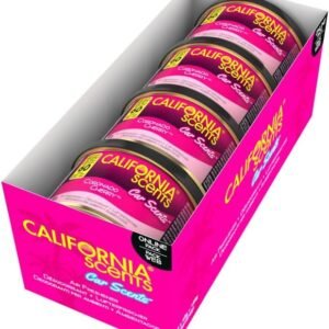 California Scents, Boite de Parfum Voiture, Lot de 4 Désodorisants Voiture Parfum Cerise Coronado, Accessoire Voiture pour Éliminer Les Odeurs, Senteur Longue Durée et Ajustable