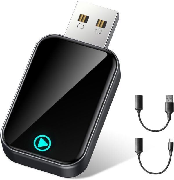 Alltotive S2 Mini Adaptateur CarPlay sans Fil pour iPhone, Convertissez Le Filaire en sans Fil, Plug & Play avec Typ-C/USB, Compatible avec Les Voitures à partir de 2016 et iOS 10+ (Noir)