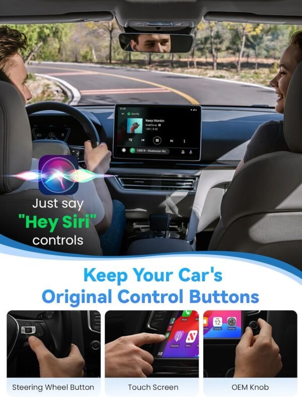 Alltotive S2 Mini Adaptateur CarPlay sans Fil pour iPhone, Convertissez Le Filaire en sans Fil, Plug & Play avec Typ-C/USB, Compatible avec Les Voitures à partir de 2016 et iOS 10+ (Noir) – Image 5