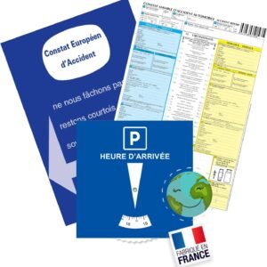 Kit Jeune Conducteur Voiture INDISPENSABLE ✯Fabrication FRANÇAISE✯ Accessoire Voiture Interieur Disque Zone bleue + Constat Amiable Accident Accessoires Auto Voiture Accessoires Intérieurs (GARANTIE)
