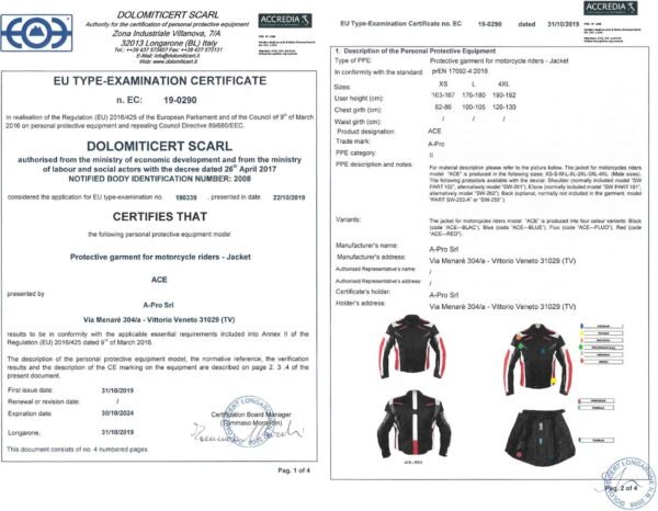 A-pro Moto CE Protections Textile Veste Blouson Manchon Démontable Gilet Termique – Image 7