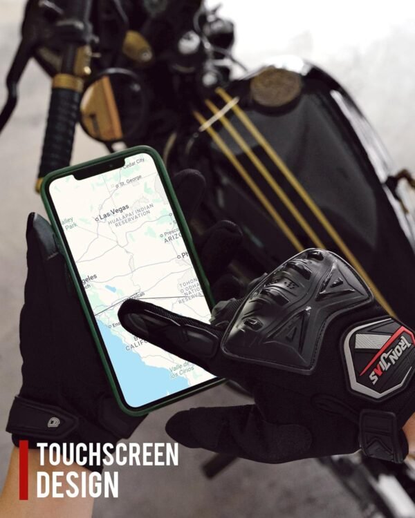 BORLENI Gants de Moto pour Les Gants d'écran Tactile Dur pour Les Femmes des Hommes, Respirant, pour Les Courses Hors Route, Les Gants de Moto, Les protège-Doigts, Les Gants de Conduite – Image 5