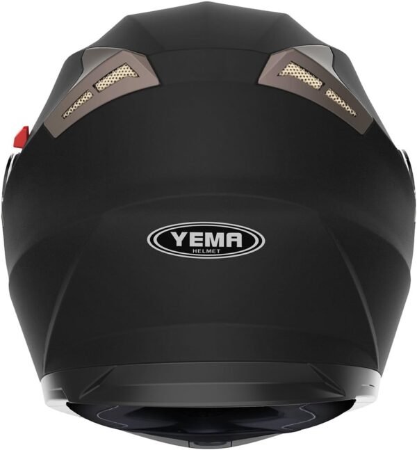 Casque Moto Modulable Homme ECE Homologué-YEMA YM-925 Casque Scooter Femme Adulte Double Visière-Noir Mat-L – Image 6
