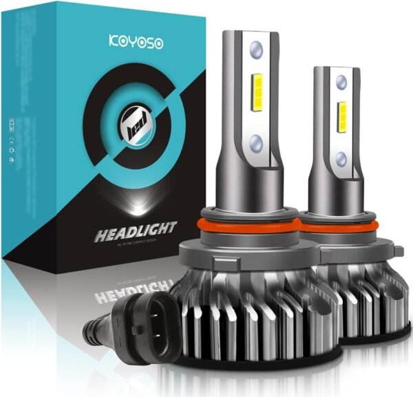 KOYOSO Ampoule 9005 LED, 10000LM HB3 Phares pour Voiture et Moto, Ampoules Auto de Rechange pour Lampes Halogènes et Kit Xenon, 12V 6000K, 2 Ampoules