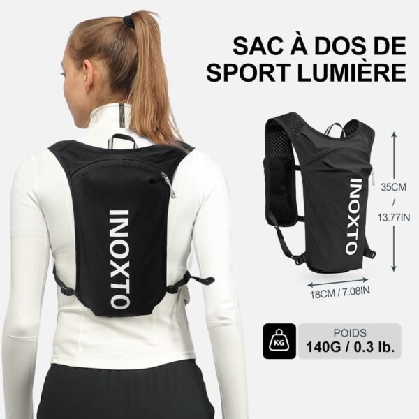 INOXTO Sac d'hydratation léger 5L,adapté à la randonnée en Plein air,Marathon, compétition Cycliste, Gilet d'hydratation d'alpinisme,Hommes et Femmes – Image 5