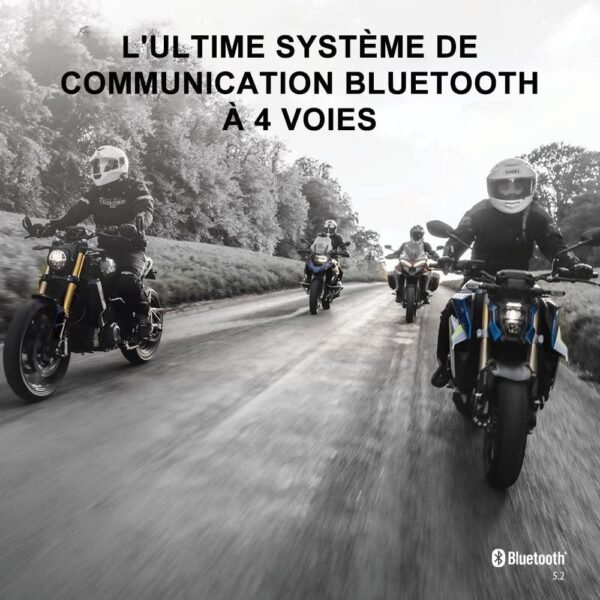 Cardo FREECOM 4X Motocyclette 2 Voies Bluetooth Communication System Casque - Noir, 1 Unités – Image 7
