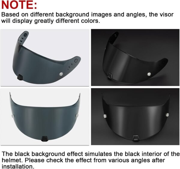 PSLER Visière de Casque pour EXO 520 1400 R1 Visière Teintée pour Scorpion EXO 391 520 1400 R1,Protection UV pour Moto Accessoires De Remplacement(Noir Foncé) – Image 2