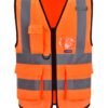 AYKRM Gilet haute visibilité Orange grande taille 6XL 7XL 8XL Gilet de sécurité homme Orange 6XL 7XL 8XL avec poche Devant avec des Bandes réfléchissantes Unisexe