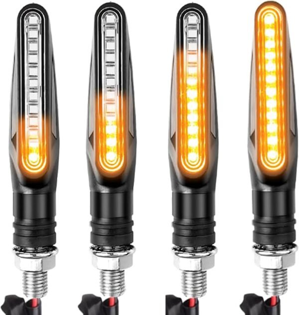 Clignotant Moto Led Homologué, 4 pièces Clignotant Led Moto,12 V Clig notant M oto,Cli gnotant M oto L ed, C lignotant, mode fluide, flexible et haute résistance pour scooter quad cruiser tout-terrain