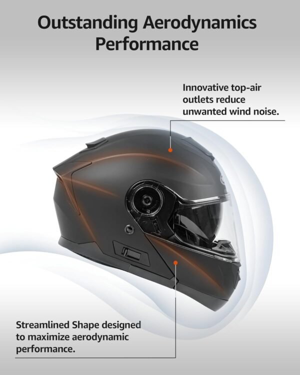 Casque Moto Modulable Homme ECE Homologué-YEMA YM-926 Casque Scooter Femme Adulte Double Visière – Image 7