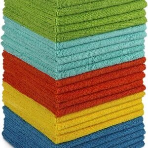 AIDEA Lot de 24 Chiffons de Nettoyage en Microfibre, Torchons Lavette Microfibre Ménage Plus Doux, Plus Absorbants, Non Pelucheux, pour Maison, Cuisine, Voiture, Cenêtres e Vitre 30 x 30cm