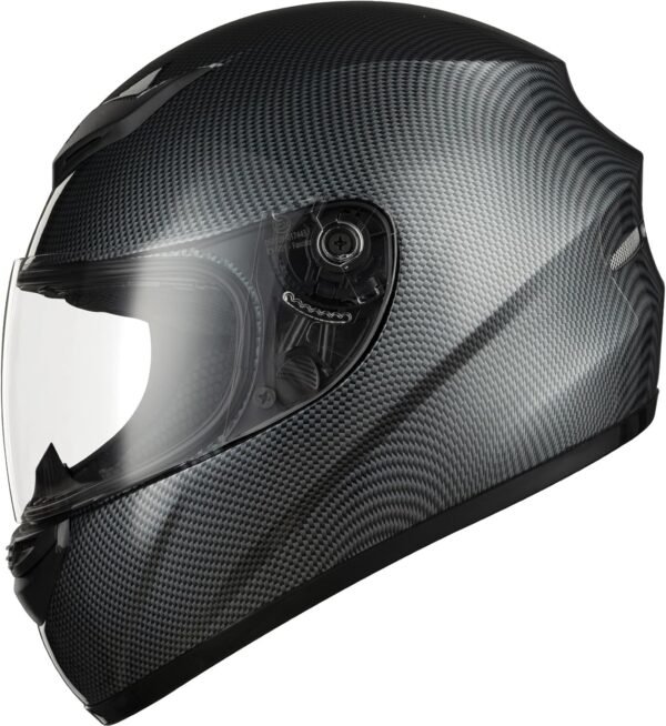 Favoto Casque de Moto Intégral, Casque de Scooter Respirant pour Femme Homme Adultes, Protection de Sécurité, Certifié ECE, 57-58cm Fibre de Carbone