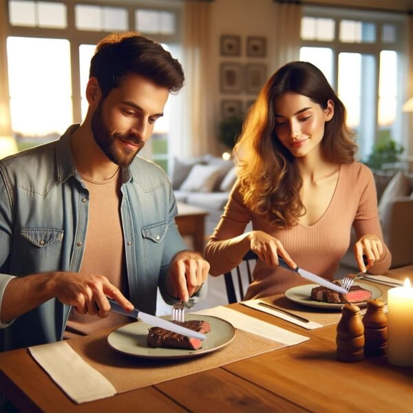 IPEA Couteaux de Table à Steak - Lot de 6 - Couteau Tranchant Bout Rond en Acier Inoxydable pour Couper la Viande et les Aliments pour le Déjeuner et le Dîner - Couteaux pour la Maison et la Cuisine – Image 4