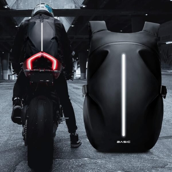 Sacs à Dos de Moto pour Homme, Sac à Dos étanche, Accessoires de Moto, Sacs pour Ordinateur Portable, Sacs de Voyage, Sacs d'école，Noir Grand – Image 2