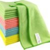IDEA HOME Lot de 24 Chiffon Microfibre - Chiffons de Nettoyage 30x30cm - Chiffons à Poussière, Multi-usages pour Cuisine, Maison, Cenêtres e Vitre, Coloris Assortis