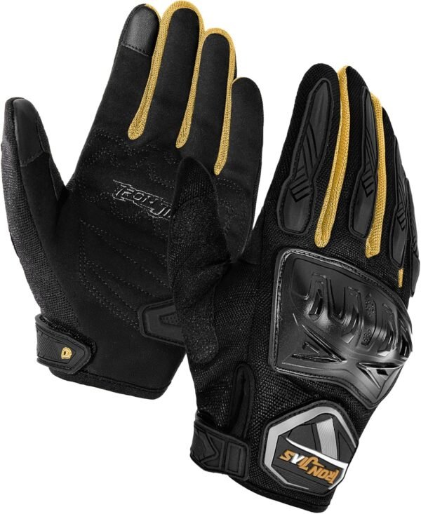 BORLENI Gants de Moto pour Les Gants d'écran Tactile Dur pour Les Femmes des Hommes, Respirant, pour Les Courses Hors Route, Les Gants de Moto, Les protège-Doigts, Les Gants de Conduite