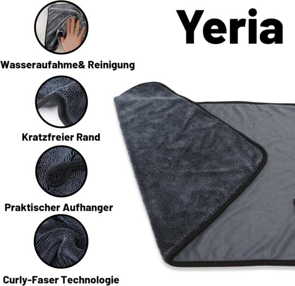 Yeria 3 Pièces Chiffon Magique pour Douche, Chiffon en Extra Absorbant pour la Maison, Chiffon de Nettoyage Réutilisable en Microfibre sans Traces pour Verre Voiture Maison Cuisine Salle de Bain – Image 4