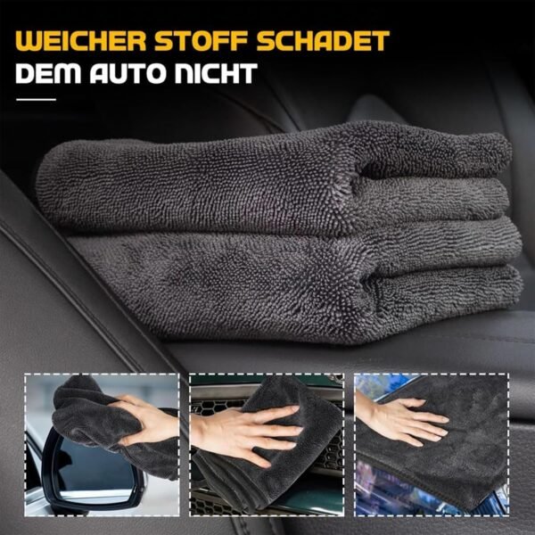 Yeria 3 Pièces Chiffon Magique pour Douche, Chiffon en Extra Absorbant pour la Maison, Chiffon de Nettoyage Réutilisable en Microfibre sans Traces pour Verre Voiture Maison Cuisine Salle de Bain – Image 6