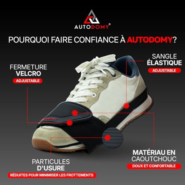 Autodomy Protege Chaussure Moto Quad ATV Scooter V1 | Protege Selecteur de Vitesse Moto Antidérapant | Protection Selecteur Moto Résistant à la Pluie et au Soleil | Pour Tout Type de Chaussures – Image 2