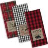 DII Lot de 3 torchons de Cuisine en Coton de 45,7 x 71,1 cm, surdimensionnés brodés, Parfaits pour la Maison et la Cuisine, Cadeau de Noël