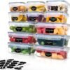 Ordeluxe Lot de 12 Boîtes de Conservation Alimentaire, boîtes hermétiques plastiques sans BPA, rangement cuisine et maison, contenants alimentaires micro-ondes et congélation, 6 x 1L + 6 x 500mL