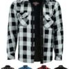 Texpeed Chemises de moto pour hommes avec protections - Veste de motard été chemise à carreaux en flanelle fabriquée avec Aramid - Protection (EN 1621-1) Blanc - M