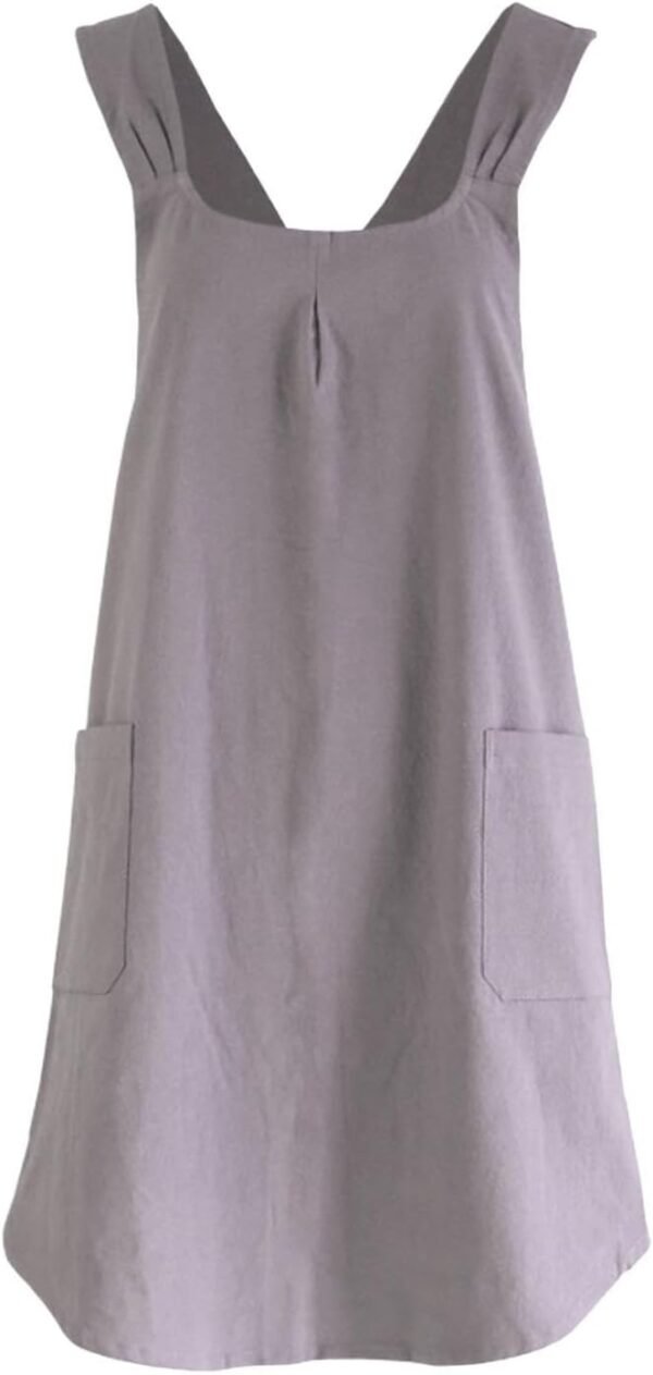 QFEHTHSK 1 Tablier Simple en Coton Et Lin De Style Japonais Et Coréen, Tablier De Maison pour Femmes, Tablier n'a Pas Besoin D'Être Noué, Tablier De Cuisine, Tablier Adapté À Plusieurs Scènes