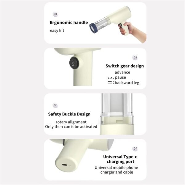 Machine électrique Idiyappam et pâtes - Presse à pâtes portable sans fil - Machine à pâtes automatique 6 en 1 - Outils de cuisine polyvalents pour Idiyappam, pâtes et nouilles maison（Blanc） – Image 3
