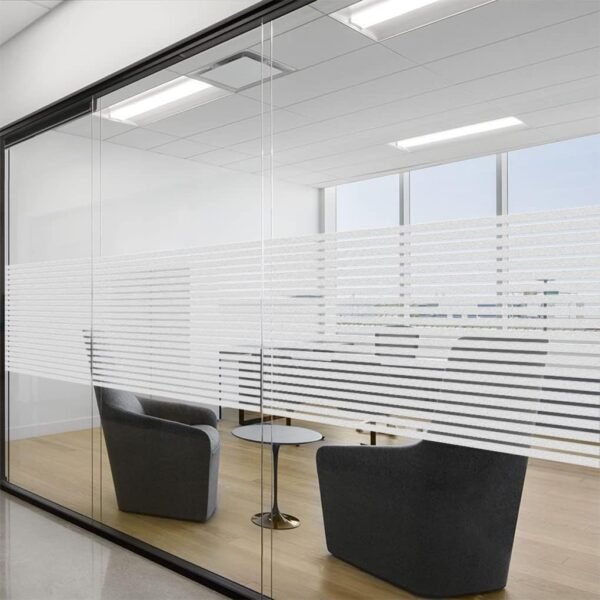 LEMON CLOUD Film occultant fenêtre Anti Regard Electrostatique Motif Rayure Non Adhesif Anti-UV Idéal pour Bureau Chambre Cuisine Maison Salle de Bain 44,5x200cm – Image 9