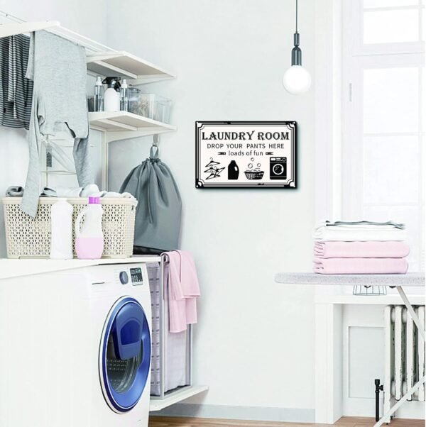 CREATCABIN Buanderie en Métal Vintage Signe en Étain Décoration Murale Décoration pour la Maison Mur Art Cuisine Bar Pub Chambre Ferme Garage Vintage Rétro Affiche Plaque 12 x 8 Pouce – Image 5