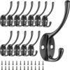 Newaner 12 Pcs Patère Porte Manteau Murale Vintage Crochet Uniques Métal De Porte Chapeau Crochet Rétro Inox avec Vis pour la maison pour Porte-Manteau Salle de Bain Cuisine (Noir)