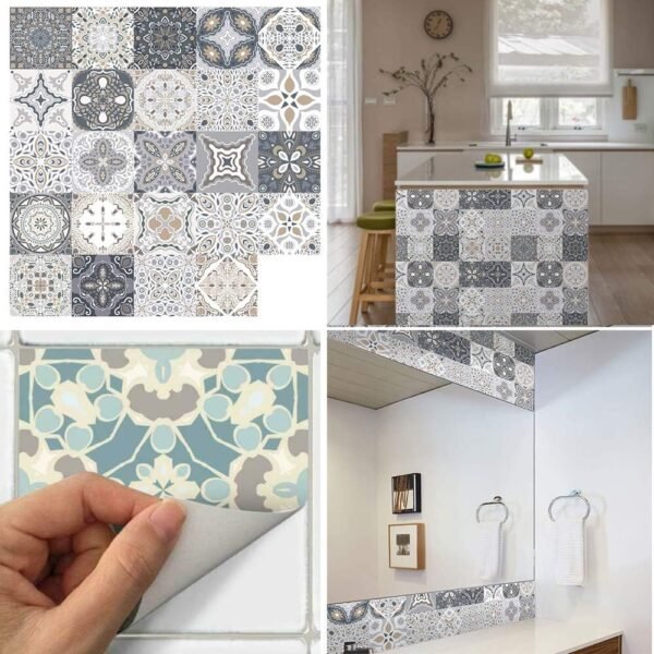 24pcs Stickers Carreaux Muraux - Stickers Carreaux Autocollant pour Cuisine Salon Salle De Bains Décor À La Maison Auto-Adhésif (20 * 20CM) – Image 5