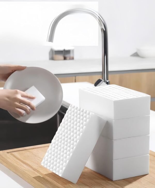 MIEGUIWOR 20 Eponge Magique avec Nettoyage 2X Plus Forte,éponge Magique Ajouter de l'eau pour Nettoyer Les Taches,Gomme Magique pour Surfaces de la Maison,Cuisines,Salles de Bains,Murs et Chaussures – Image 7