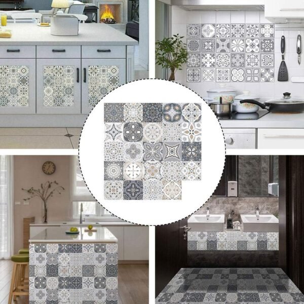 24pcs Stickers Carreaux Muraux - Stickers Carreaux Autocollant pour Cuisine Salon Salle De Bains Décor À La Maison Auto-Adhésif (20 * 20CM) – Image 3
