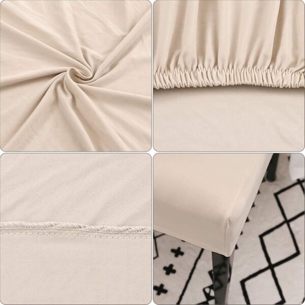 Housse de Chaise Extensible Lot de 4 ou 6, Couverture Protecteur de Chaise Salle a Manger Universel Amovible Lavable Moderne Durable pour Maison Hotel Restaurant Fete Banquet Cuisine Decoration – Image 8